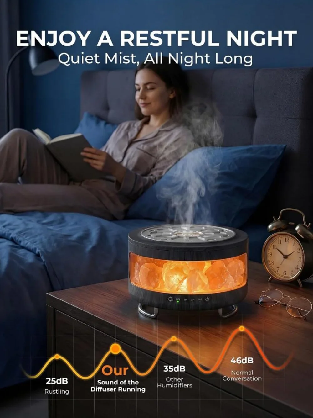 Essential Oil Diffuser & Himalayan Salt Lamp Combo - Aromatherapy Home Decor